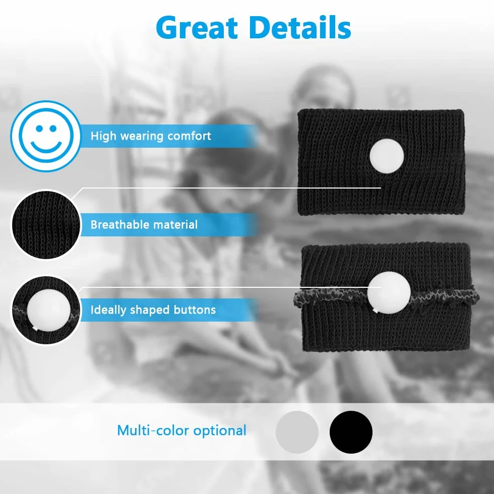 ACWOO Anti Nausea Digitopressione Bracciali, 2 Coppie Fascia da Polso per Cinetosi Nausea Sollievo