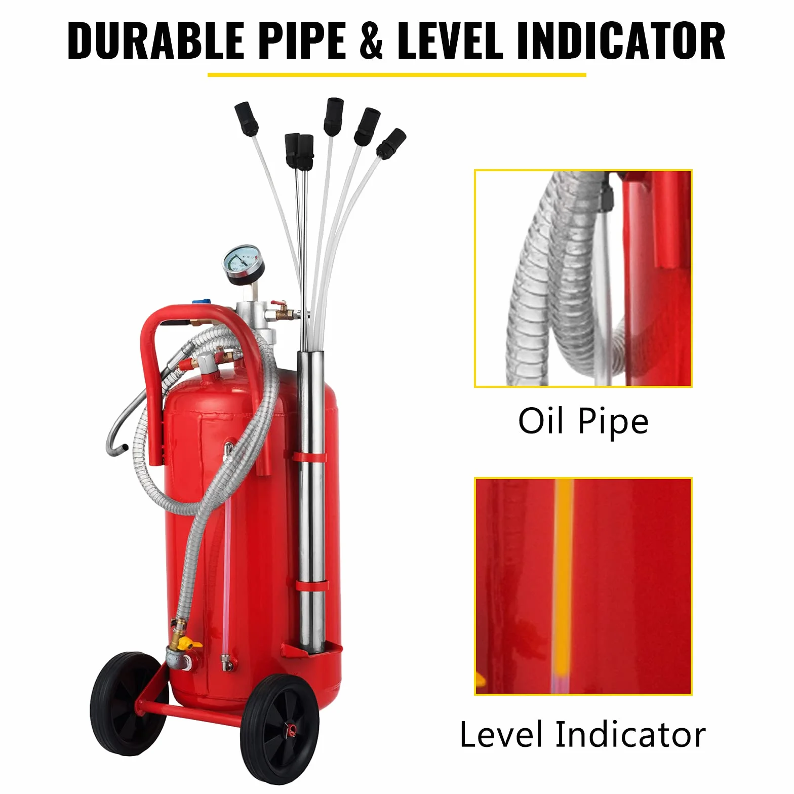 Succebuy Recuperatore di Olio di Scarico estrattore Pneumatico con Sistema a Circuito Chiuso aspirapolvere di Olio Motore
