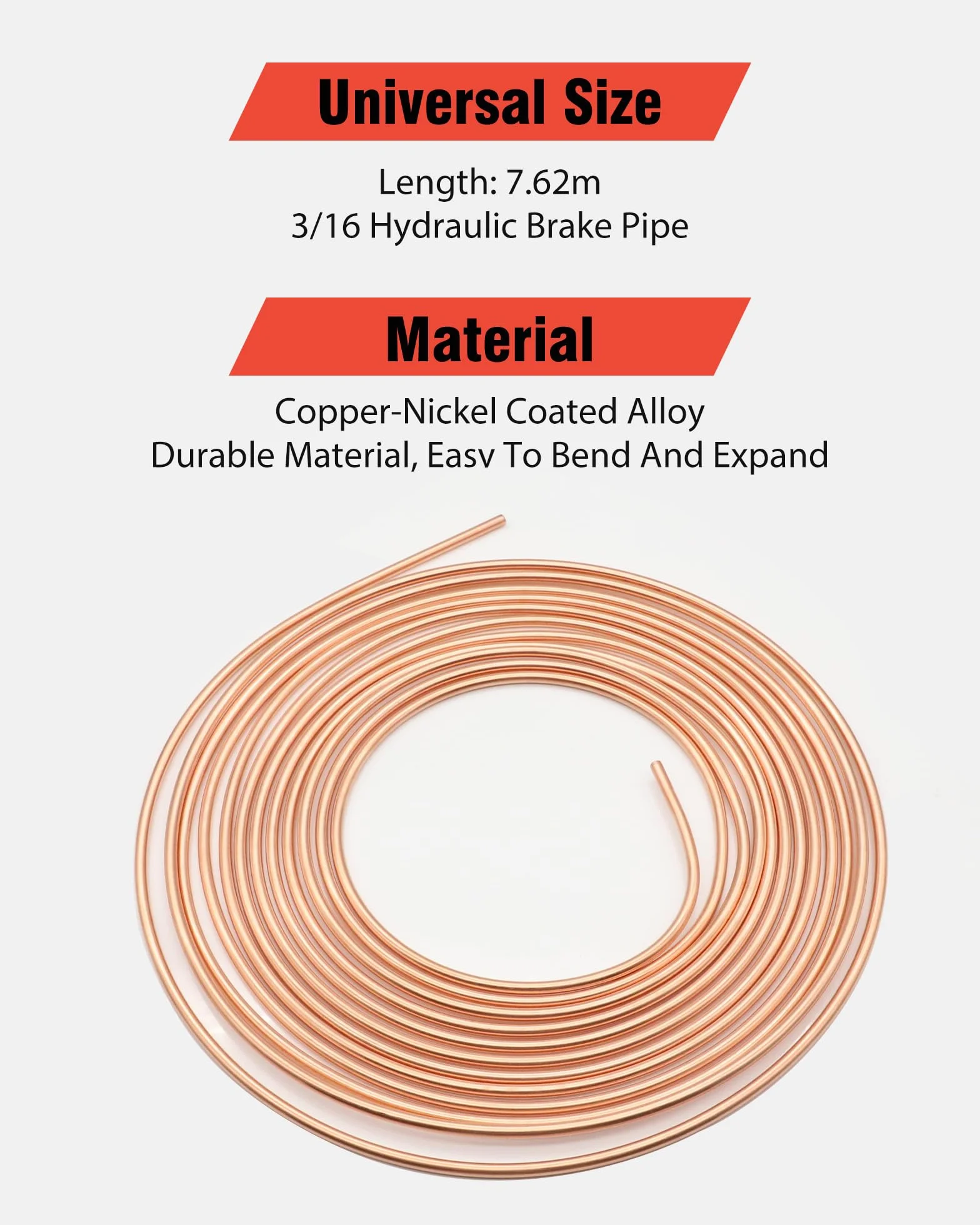 RUIZHI Attrezzi Svasatura Tubi Freno, Tubo Ø 4,75mm 7,62m, 21 Connettori, Taglierina Rame 3-28mm