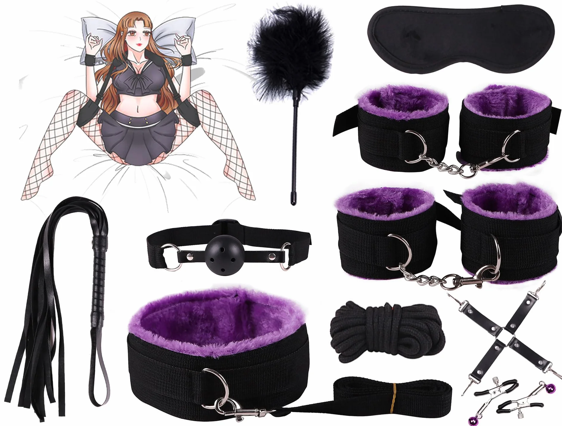 Un Set di 10 Vestiti da Palestra Viola, Materiale in Nylon Morbido E Confortevole, Regalo Creativo