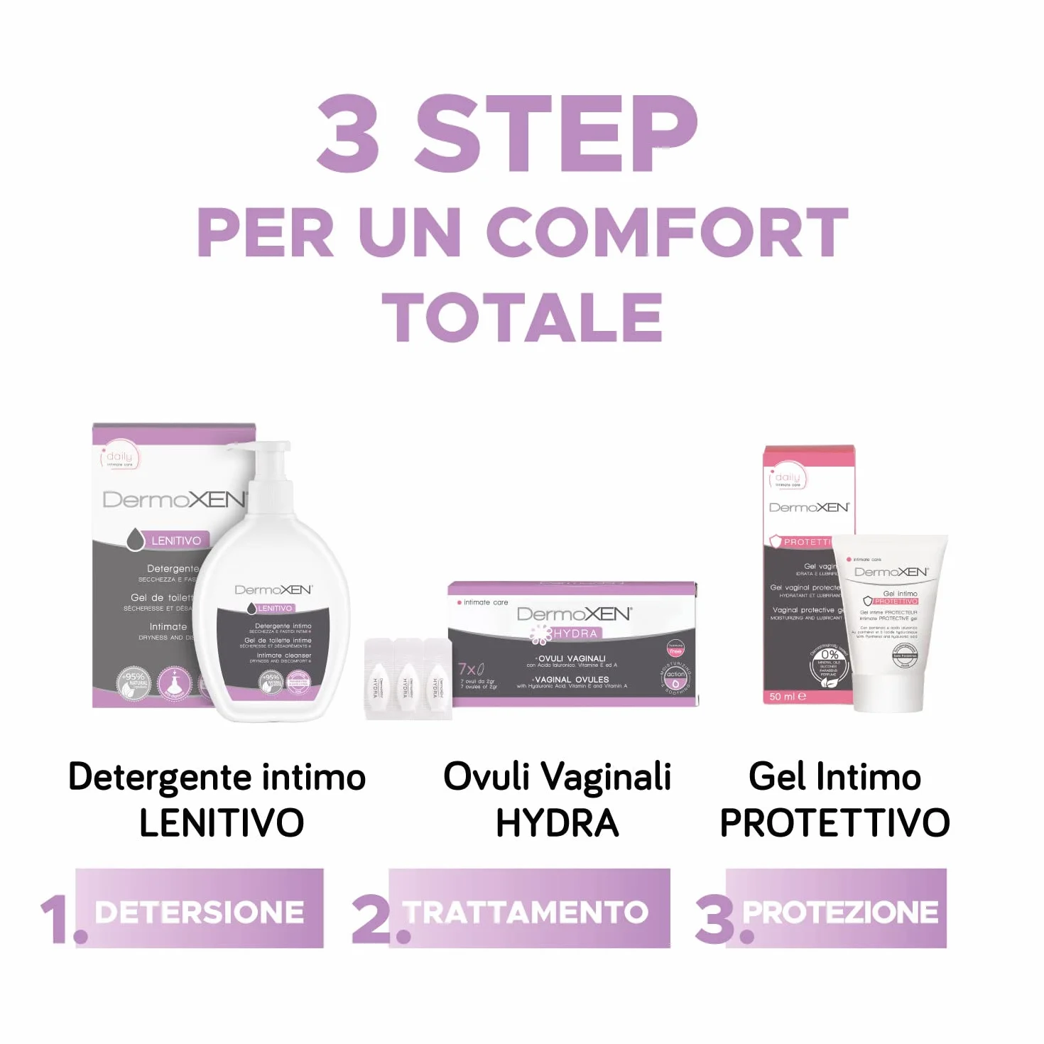 DERMOXEN Ovuli per Secchezza Intima in Menopausa 7 pezzi con Acido Ialuronico