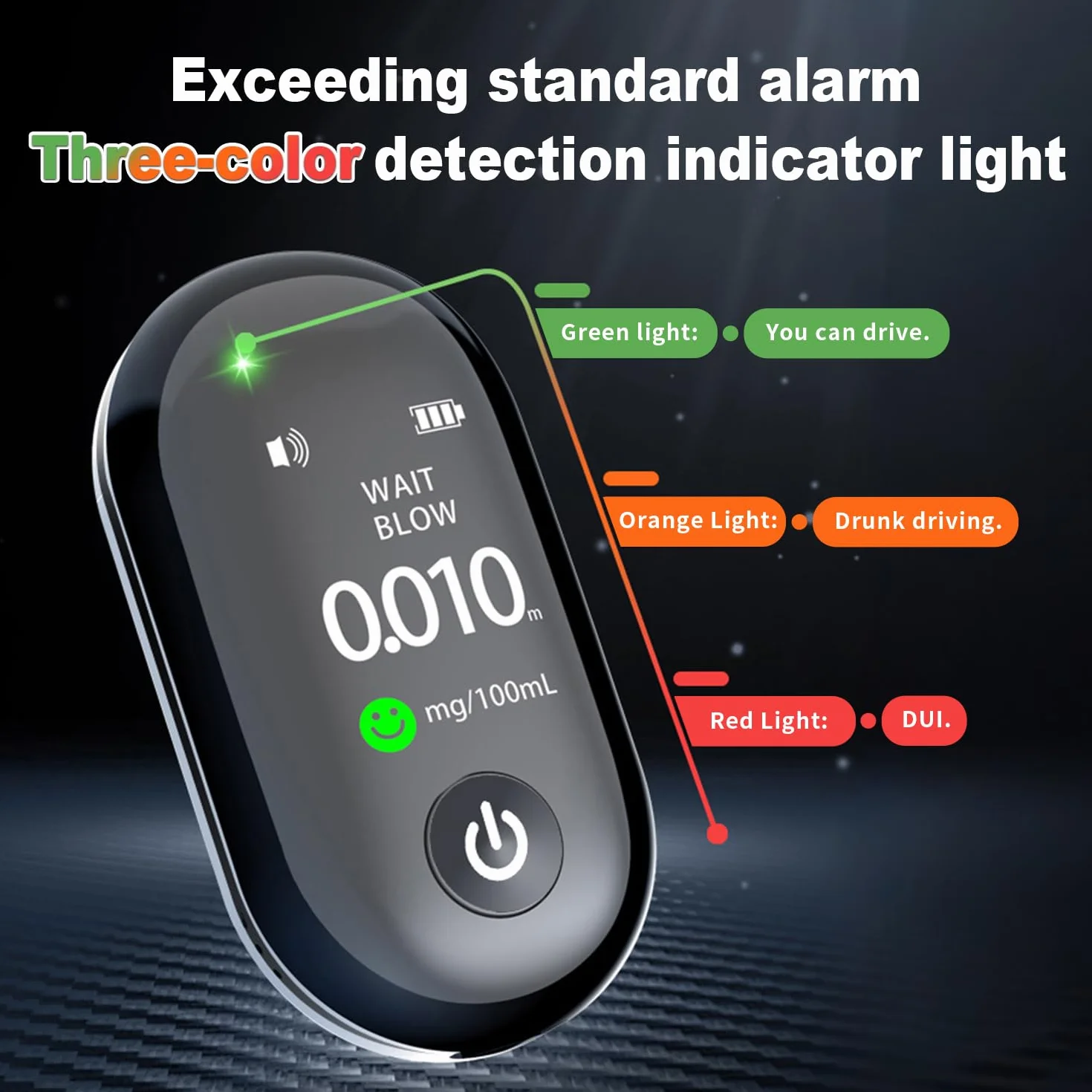 Etilometro Portatile Certificato Alcol Test con LED ad Alta Definizione e Chip ad Alta Sensibilità,Adatto per Uso Domestico e Professionale