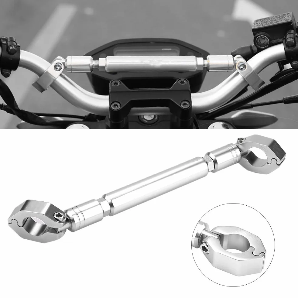 Zerone Barra Stabilizzatrice in Alluminio per Moto, Barra di Bilanciamento Manubrio Regolabile Universale per Manubrio da 22mm - Nero