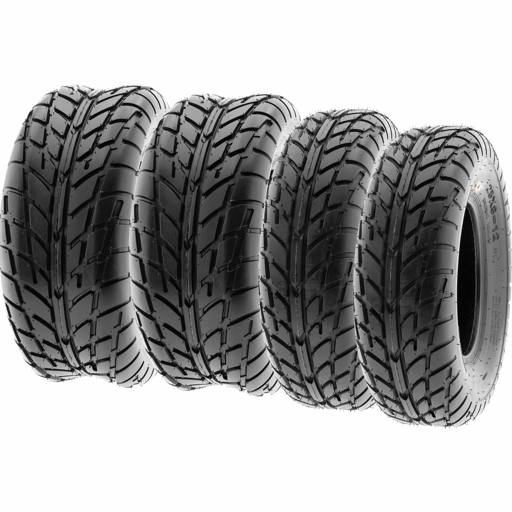 SUNF A021 25x8-12 25x10-12 ATV UTV Pneumatici sportivi chiodati omologazione stradale 6PR TL set 4 pezzi nero