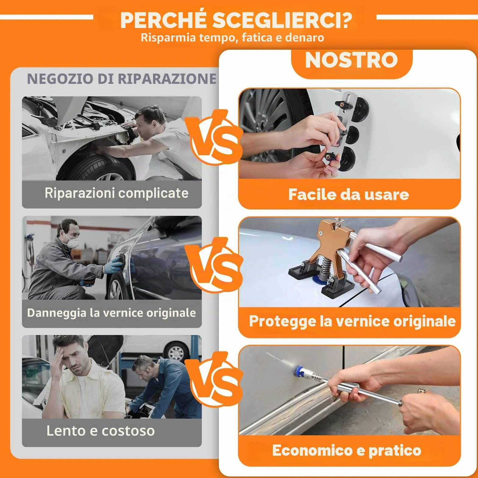 KAOLALI Kit Estrattore per Ammaccature Senza Vernice 78 Pezzi Tirabolli Carrozzeria Auto