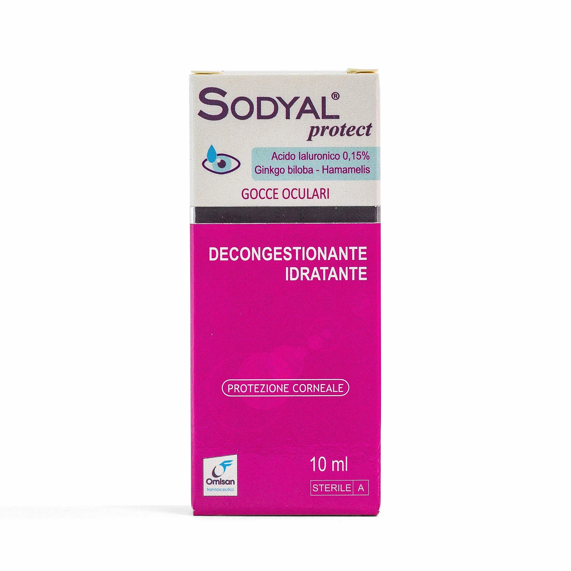 Sodyal Protect Decongestionante e Lubrificante Gocce Oculari Acido Ialuronico Ginkgo Biloba Hamamelis 10 ml