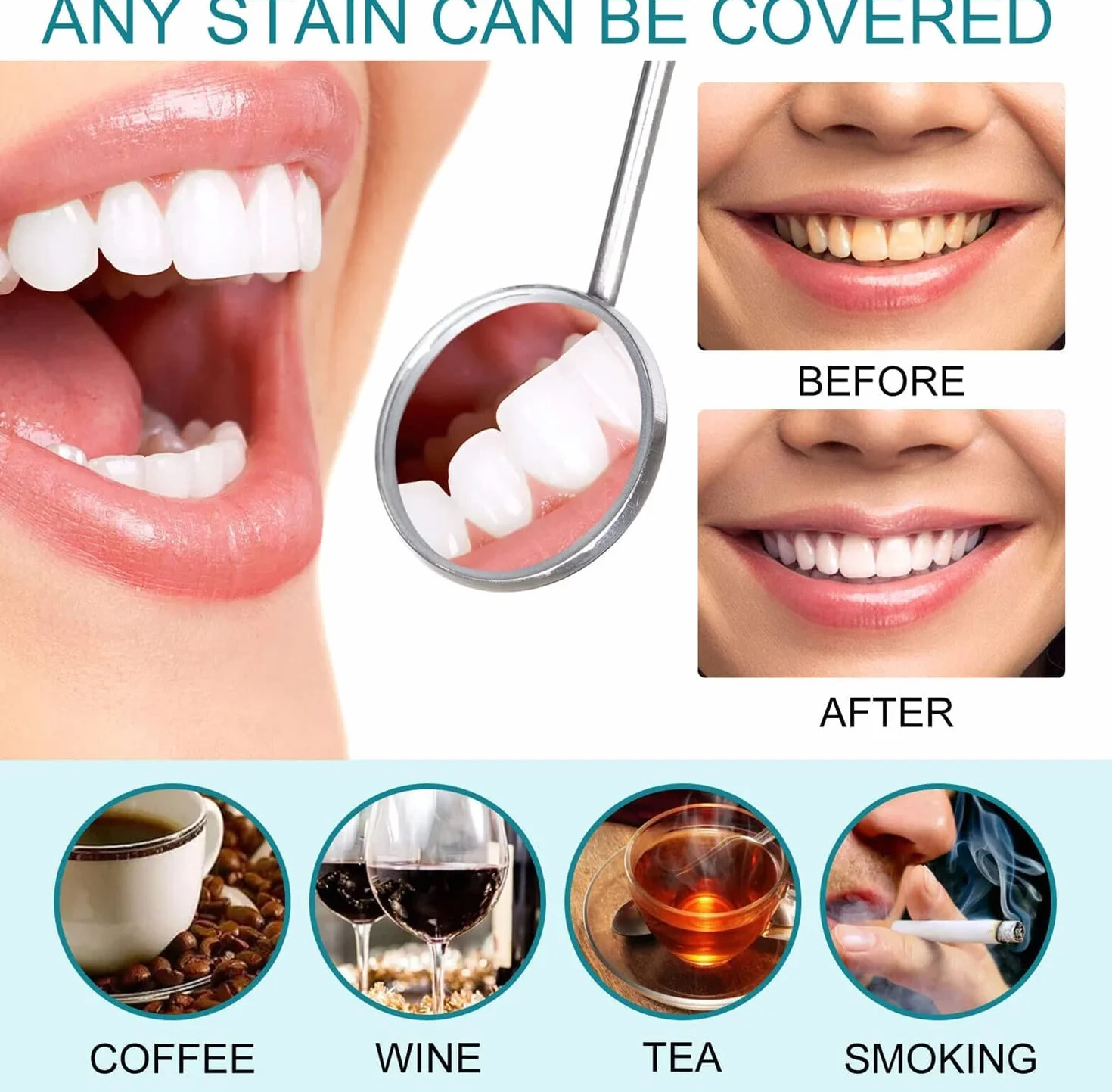 Vernice per Denti Smalto Bianco Sbiancamento Istantaneo 2 Pezzi