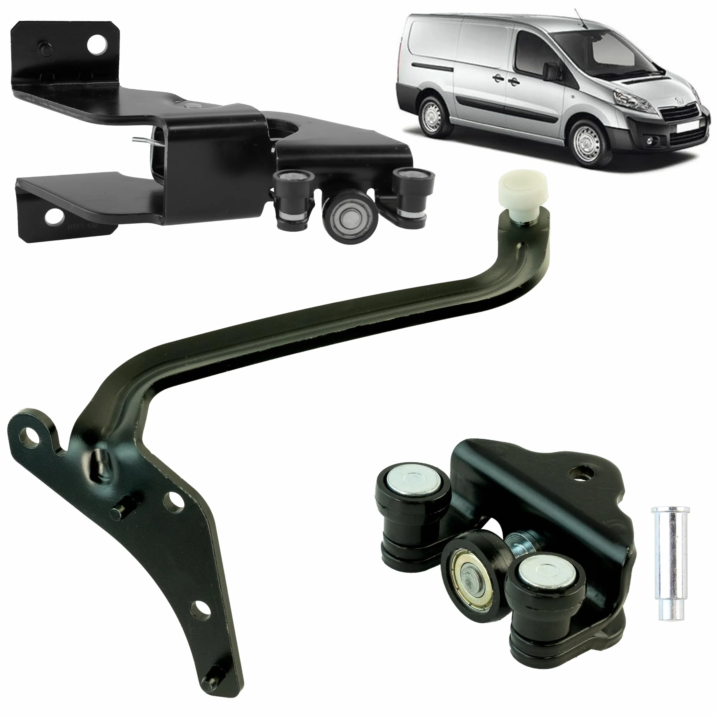 Kit ruota porta laterale compatibile per Citroen Jumpy 2, Scudo 2 e Peugeot Expert 2 (2007-2016) guida a rullo per porta scorrevole