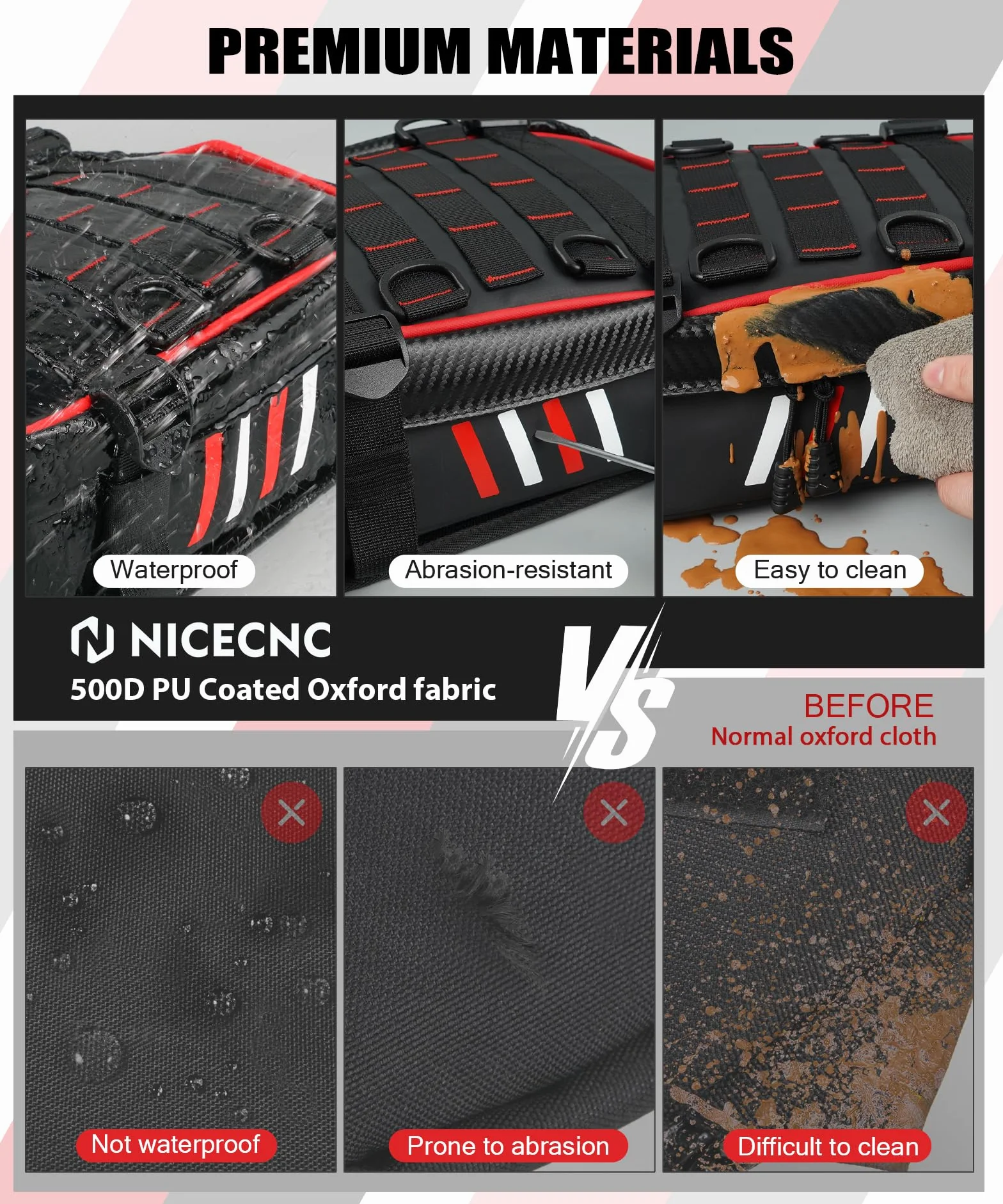NICECNC Borsa Fender posteriore impermeabile per Dirt Bike Motocross Tool Organizzatore universale