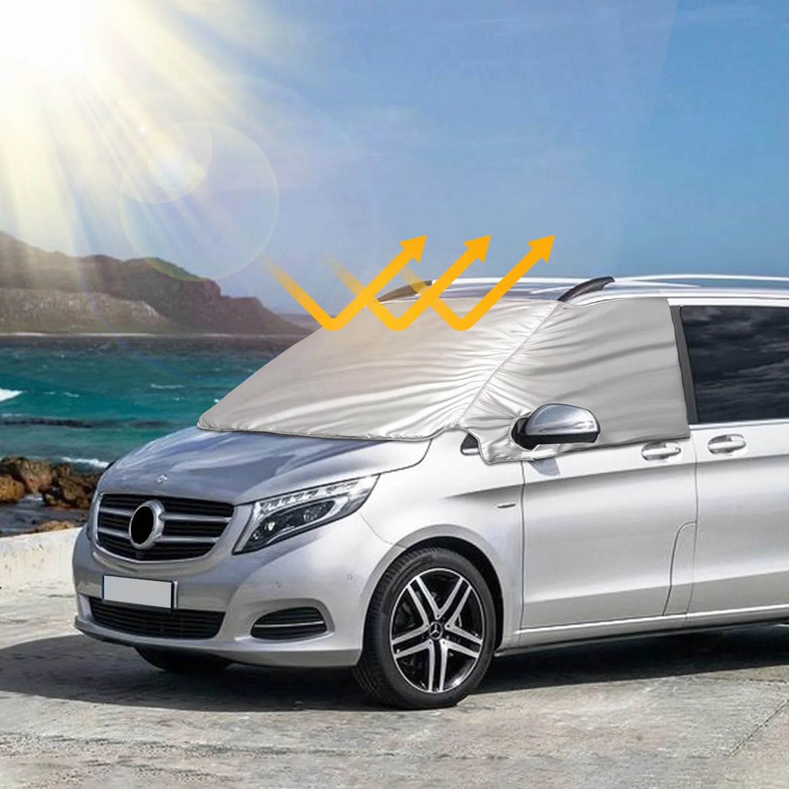 Parabrezza Wrap Cover Sostituzione per Mercedes Benz Vito W447 2015-2022, Copertura Avvolgente Anteriore Protezione Neve Ghiaccio Gelo