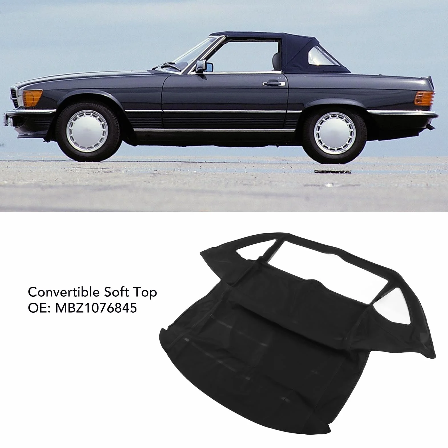 Capote per Auto, Capote Convertibile con Finestrino MBZ1076845 Sostituzione per R107 280SL 350SL 380SL 450SL 560SL 500SL RDSTR