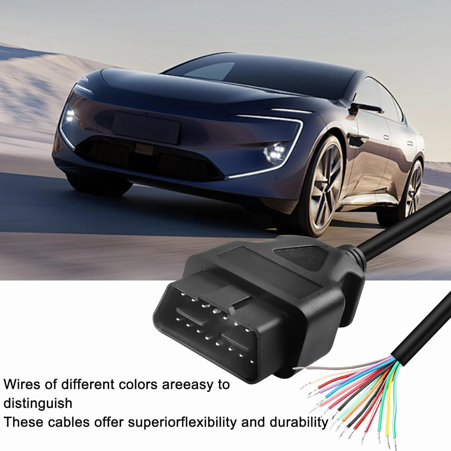 Cavo di prolunga OBD-II 16 pin estremità aperta cavo diagnostico 1 m 3,28 FT