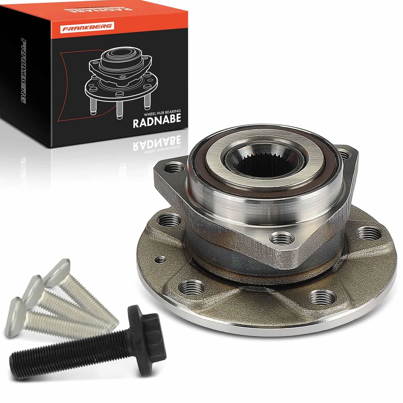 Frankberg Cuscinetto ruota Set di cuscinetti ruota Asse Anteriore Ruota flangiata diametro 137 Con Anello magnetico ABS Compatibile con A3 Sportback 8VA 8VFKH7 KHP Leon 5F1 Replace# 1K0407621E