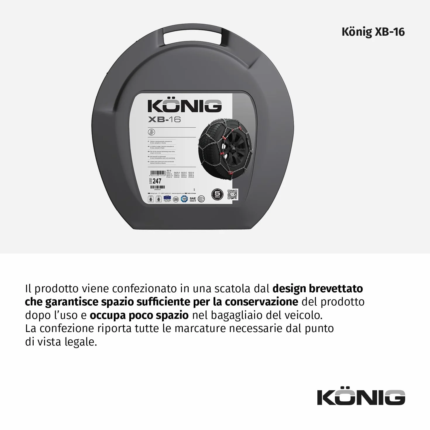KÖNIG XB-16 265 Catene da Neve, 1 Paio