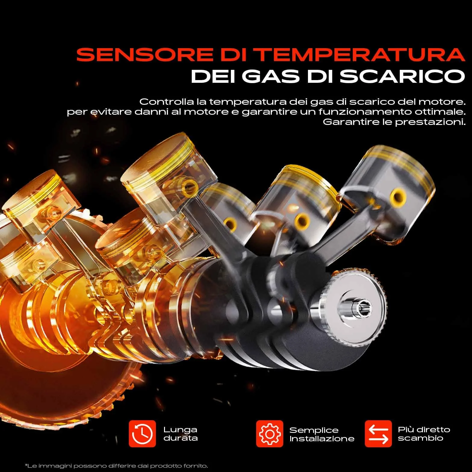 Frankberg Sensore temperatura gas di scarico Sensore gas di scarico 2-Poli Compatibile con Cherokee Van KL 2.2L 2015-2018 Cherokee KL 2.2L 2015-2025 Replace# 68228514AB,68228514AC