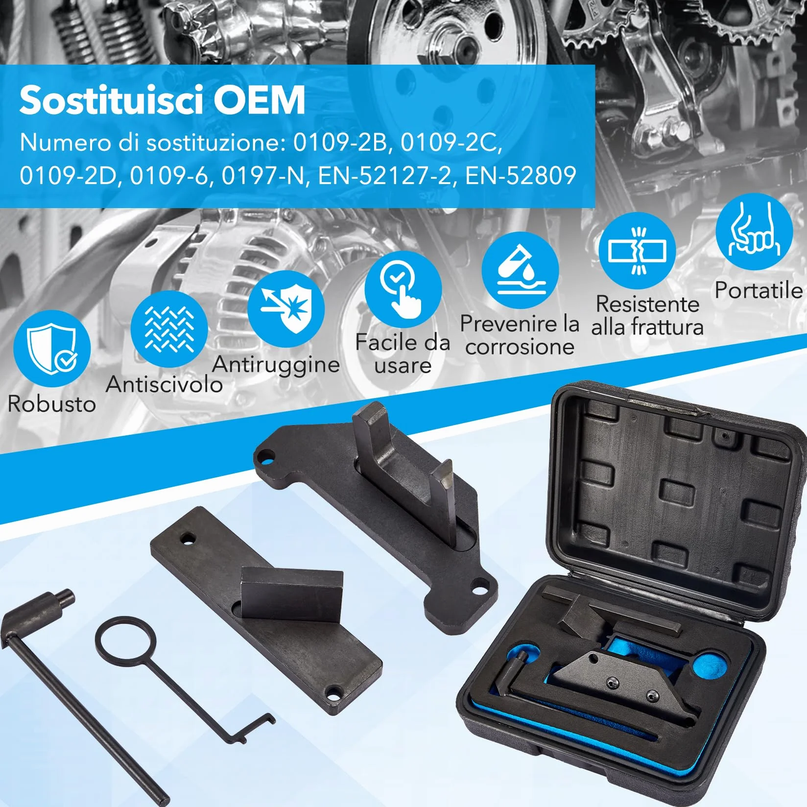 CarBole Kit Attrezzi Messa in Fase Motore 1.2 GDI PureTech Strumento Allineamento Camme Citroën Peugeot Opel OEM 0109-2B J-0109-2C J-0109-2D