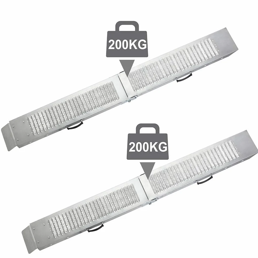 Bakaji Rampe di Carico Pieghevoli 400kg 180cm Acciaio Galvanizzato Antiscivolo per Moto Quad Auto
