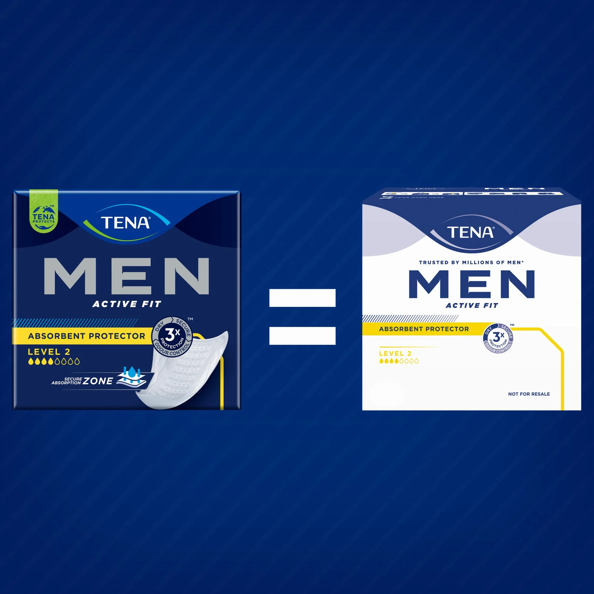 TENA MEN livello di protezione 2 Pacco Scorta Mensile 60 protezioni assorbenti per perdite urinarie maschili