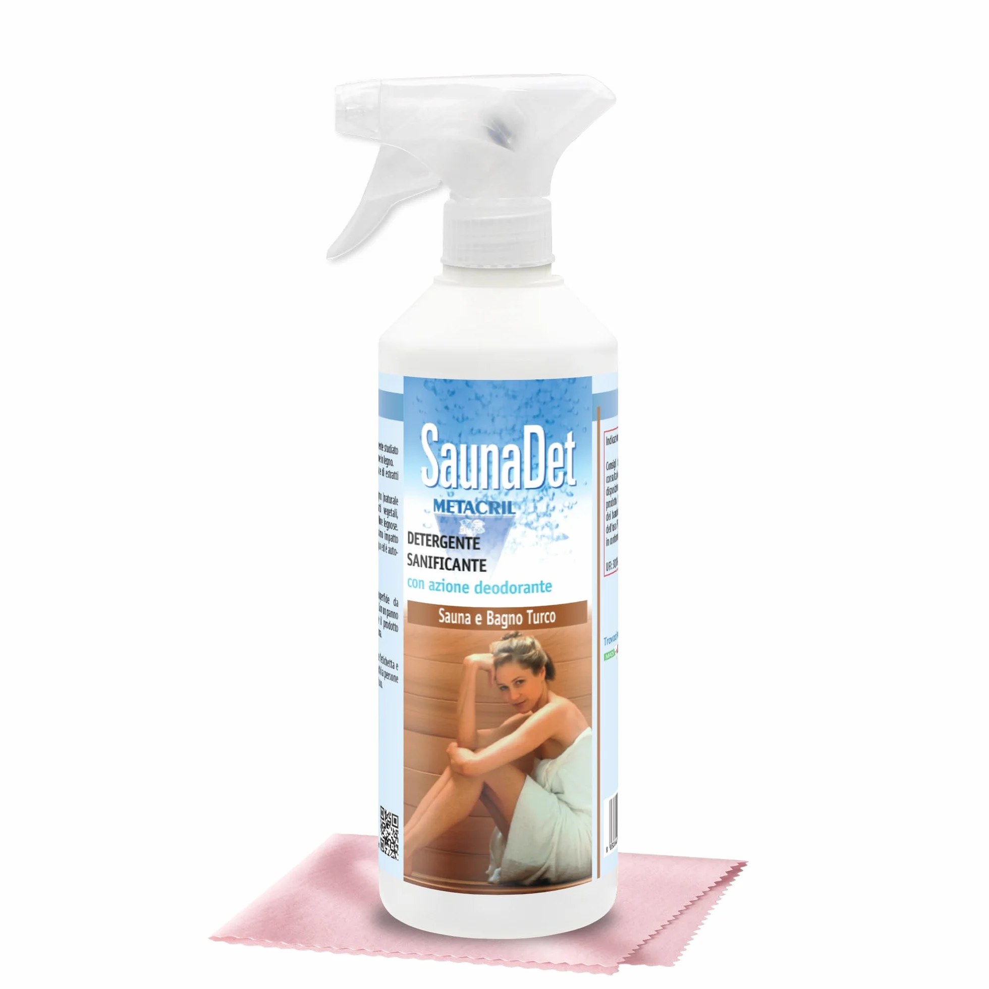 SaunaDet Detergente Igienizzante per Sauna 500 ml + Pannetto Real Clean
