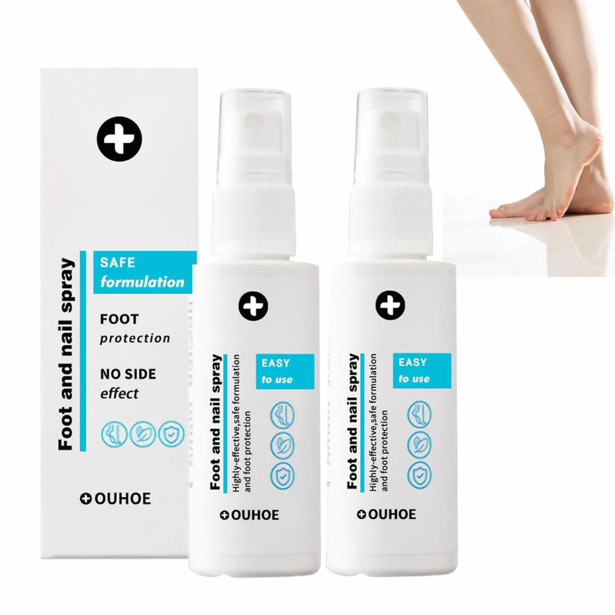 Spray Per Piedi E Unghie 2 Pcs Trattamento Del Piede Cura Dei Piedi 30ml