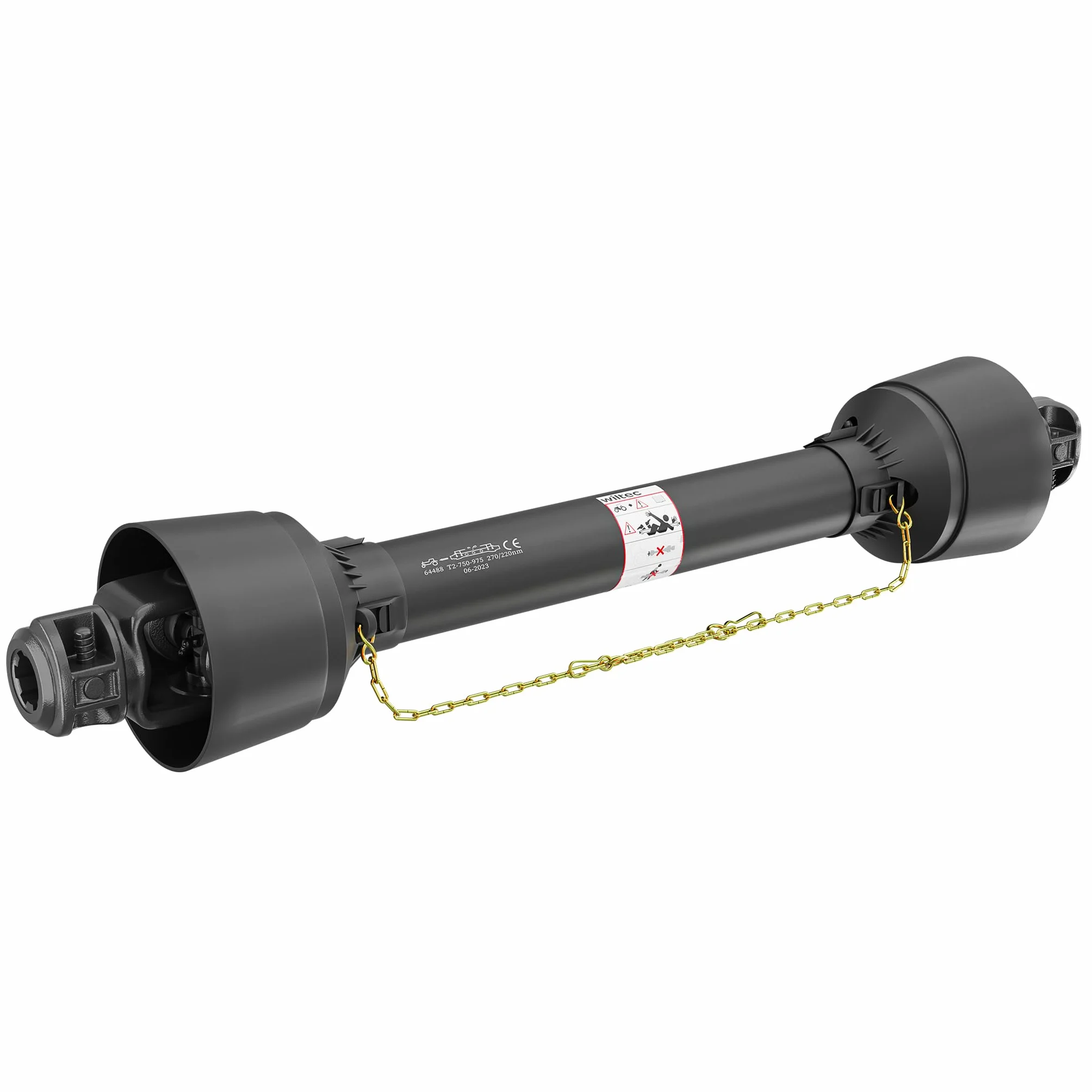 Wiltec Albero cardanico T2 Giunto cardanico 750mm 270Nm 540rpm Cardano 23kW (31CV) 2X 1 3/8" 6 Denti
