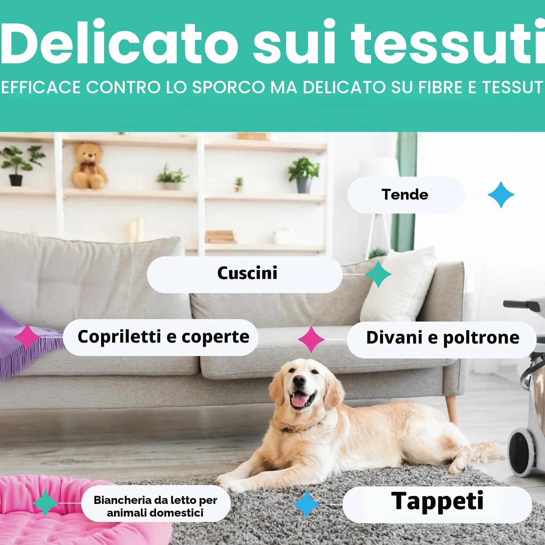 Dirtbusters Clean & Deodorise, prodotto per la pulizia di tappeti e tappezzeria, 3-in-1 concentrato