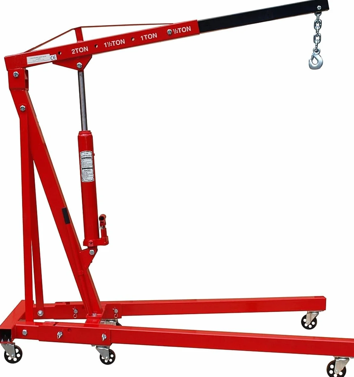 TANIASHOP Gru Gruetta Paranco Alzamotore idraulica da Officina Pieghevole da 2 Tonnellate Gru alza Motori Sollevamento Motori con Ruote Trasportabile Ideale per Officine e Garage