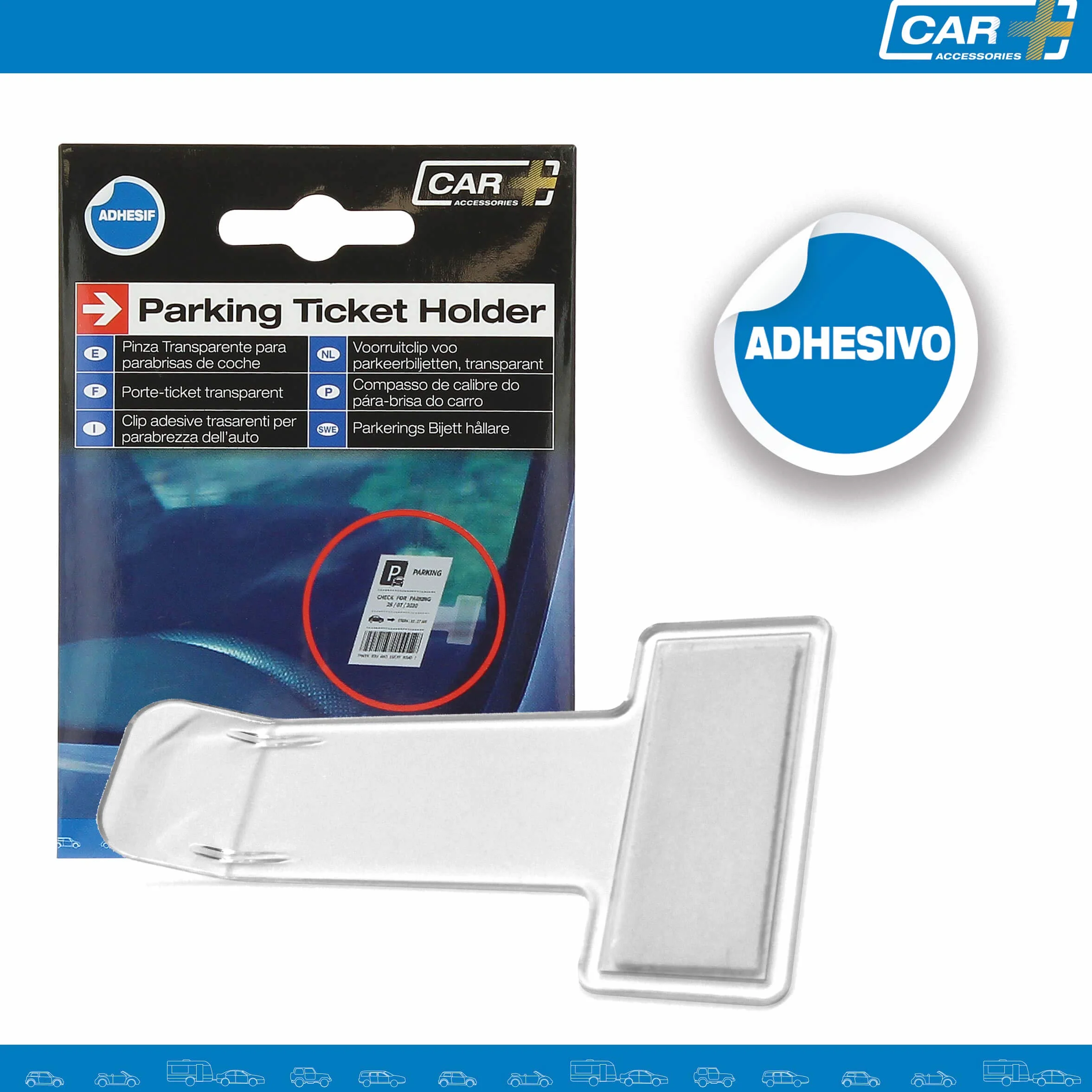 SUMEX S Clip Trasparente per Parabrezza Auto Supporto parcheggio Scheda
