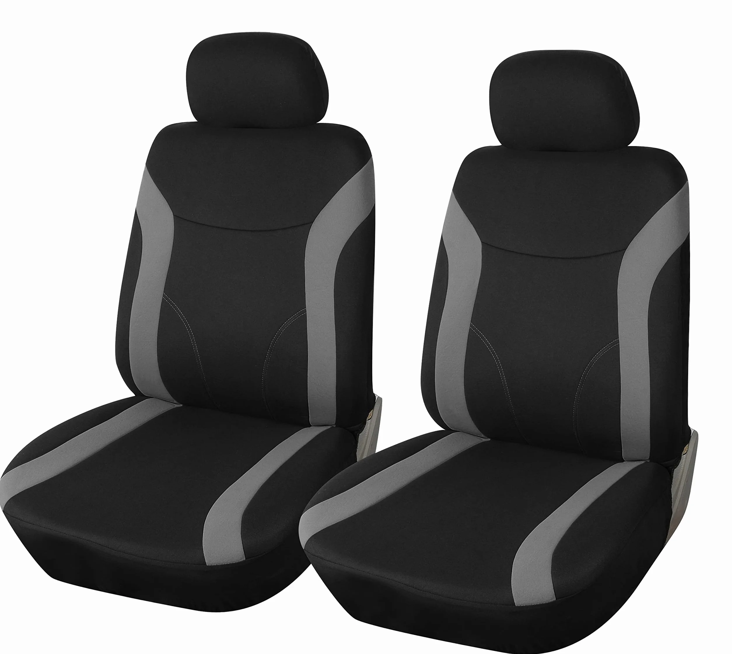 Upgrade4cars Coprisedili Auto Anteriore Universali Nero Grigio Set per Guidatore e Passeggero Accessori Auto Interno