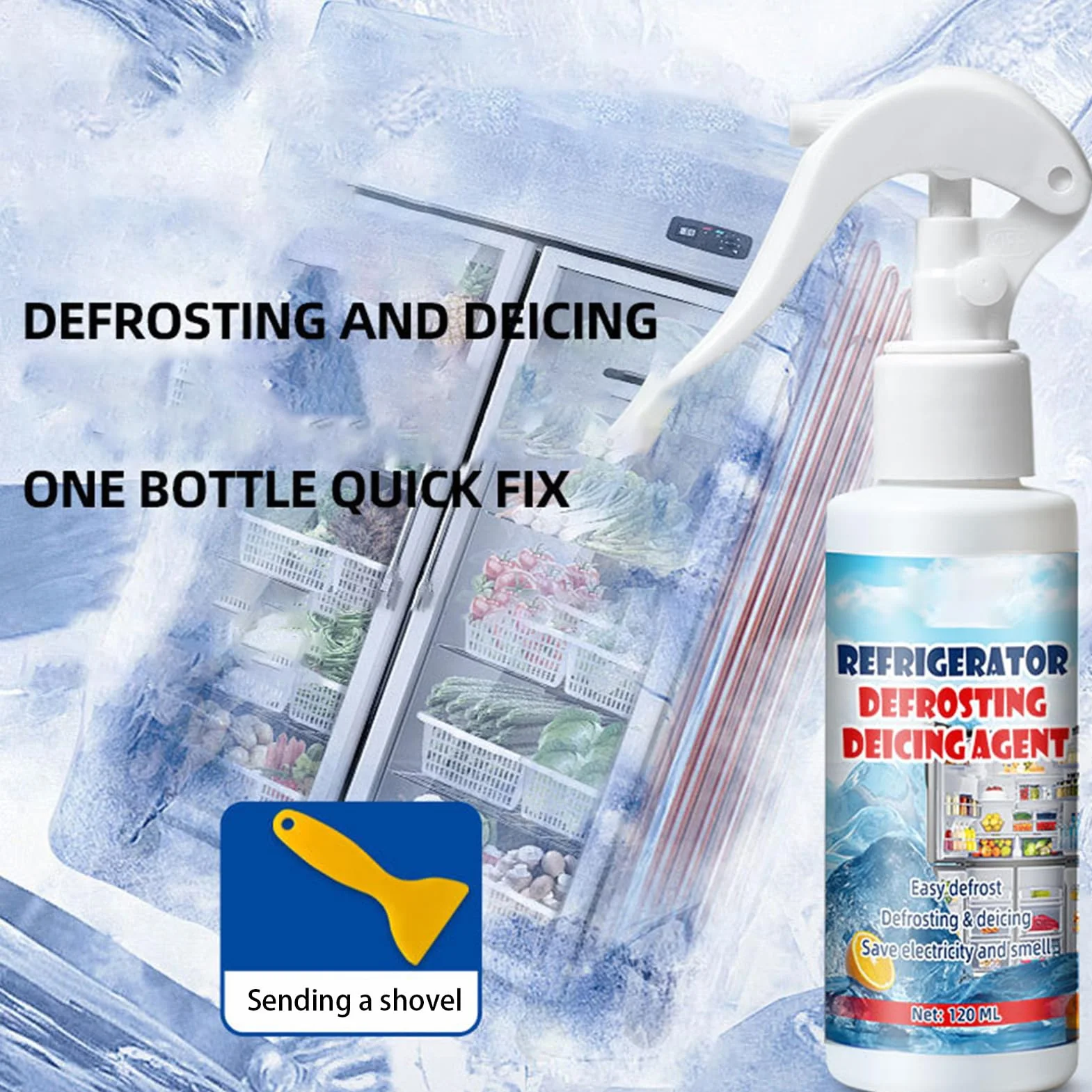 Spray Sbrinatore Per Frigorifero - Antigelo Per Congelatore - Formula Alimentare Sicura Per Vetri