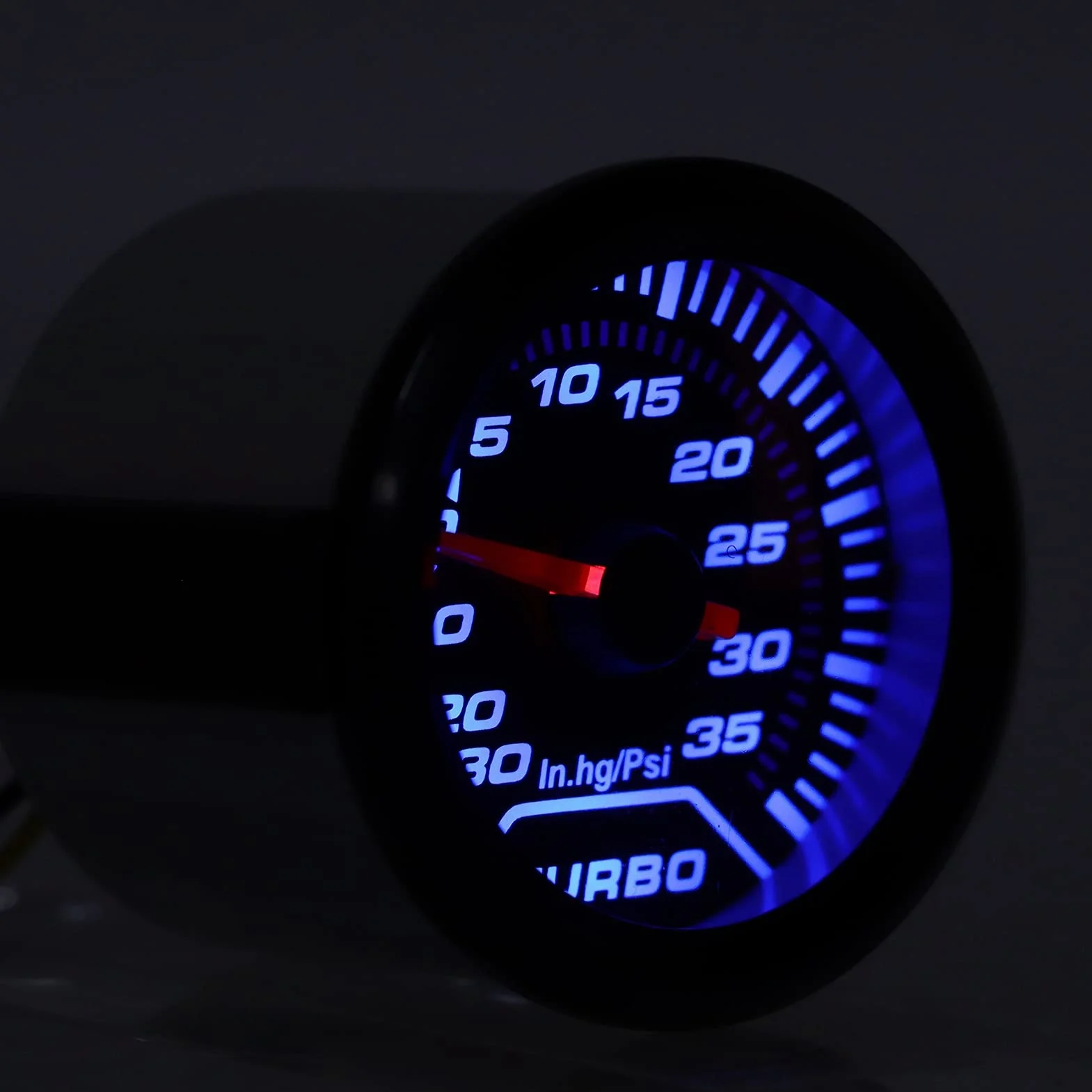 Kit Manometro Turbo Boost, Manometro Turbo Boost 12V 52mm/2in 35PSI Display Digitale Modifica LED Blu Rosso Universale