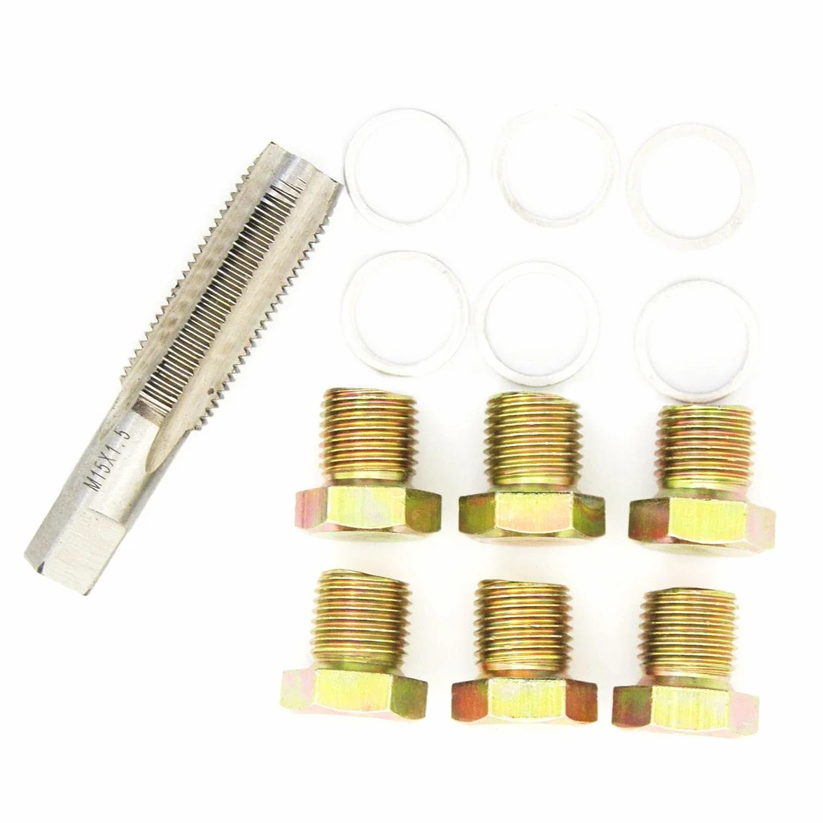 TOPWAY 7 Pezzi Kit di Riparazione Filettatura Tappo Scarico Olio Auto M15X1.5