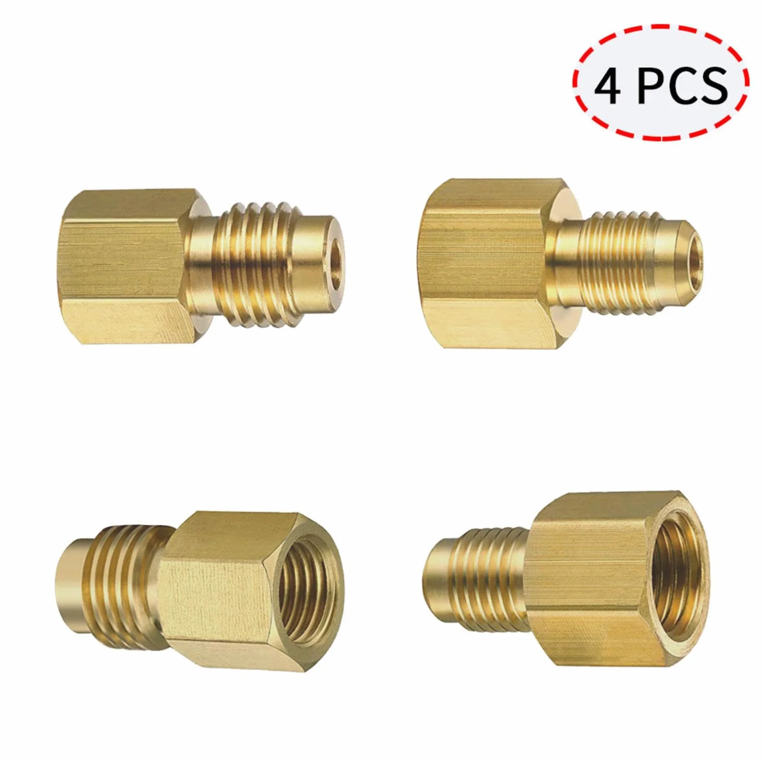 Raccordo Adattatore in Ottone R134A Flare Femmina 1/4 Pollice a Maschio 1/2 Pollice Serbatoio SAE per Refrigerazione Condizionatore d'Aria