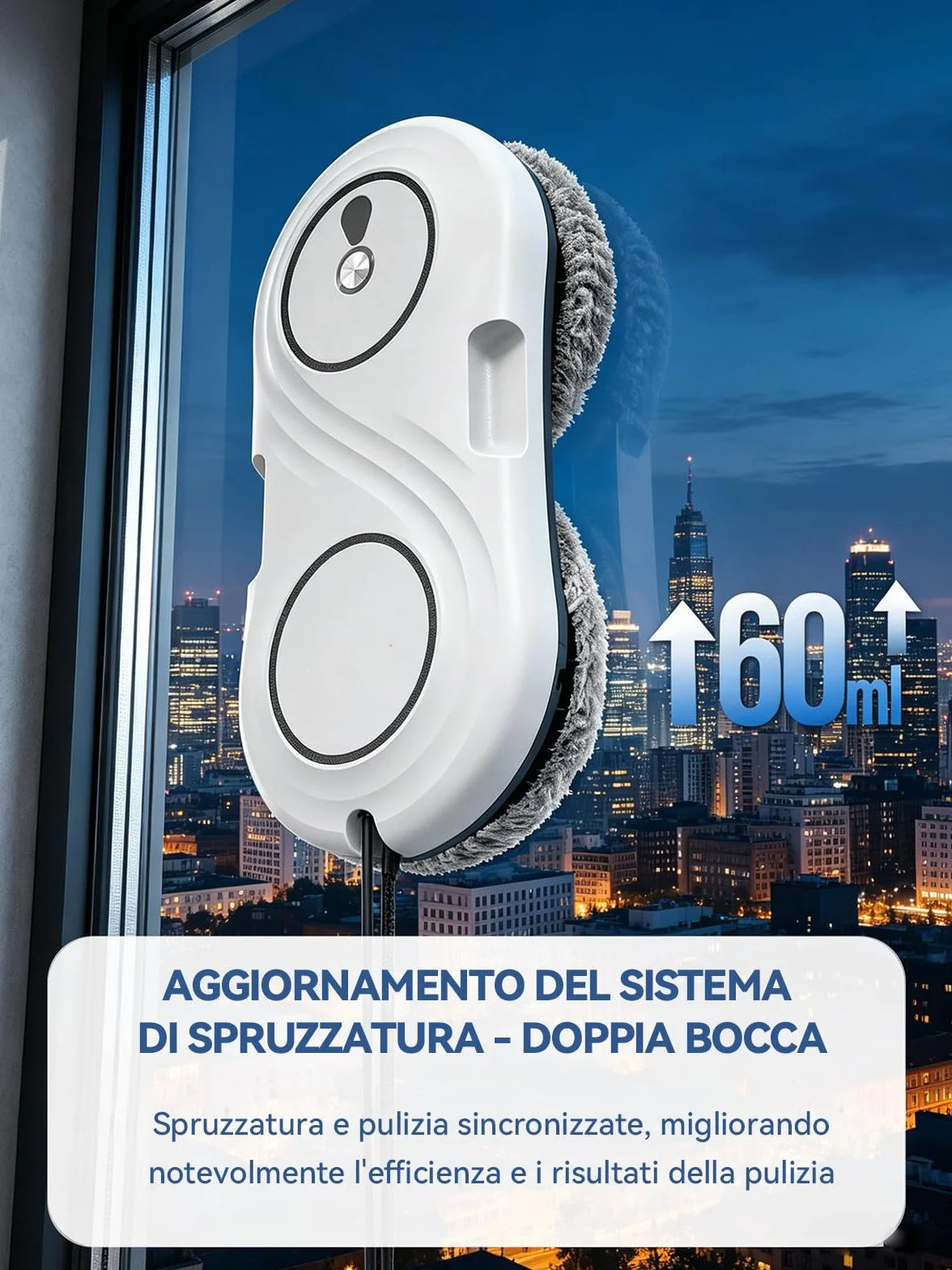 Robot Lavavetri 7000 Pa Motore a Turbina Ultra Sottile 63 mm 3 Modalità di Pulizia WD12D