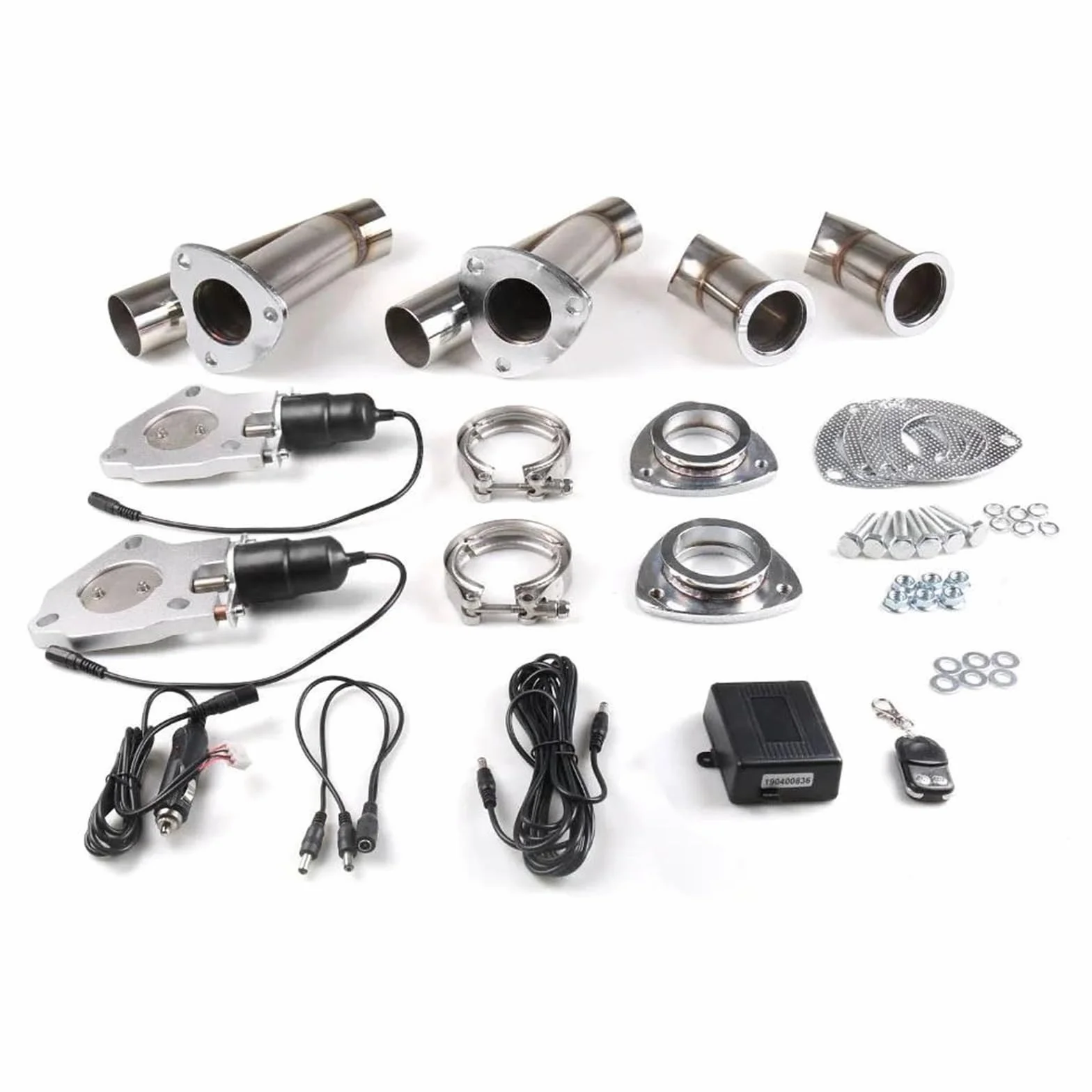 Valvola di Controllo dello Scarico Doppio da 3'' Pollici E 76 Mm con Telecomando Valvola di Scarico Elettrica Auto Kit di Ritaglio Tubo A Y Terminale di Scarico per Auto