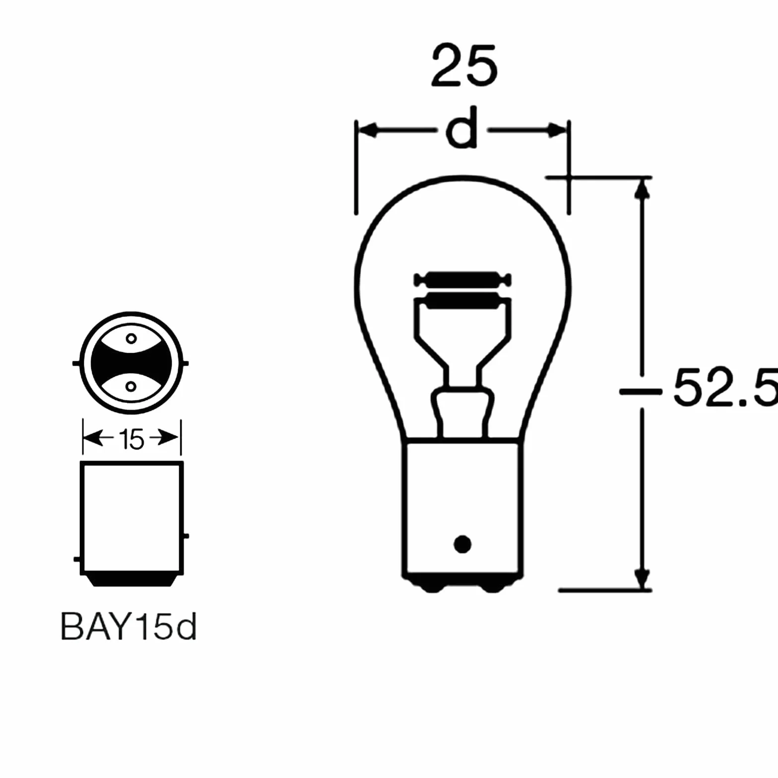 LIGHTWORLD24-10 lampadine BAY15D P21W/5W 12V 21W 5W luce freno stop indicatore