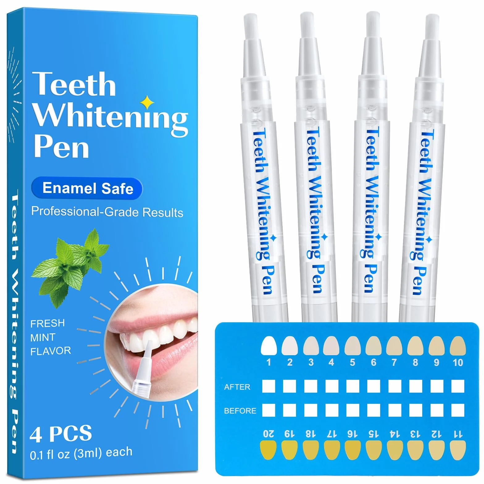Penna sbiancante per denti 4 penne gel smacchiatore istantaneo 40 usi formula professionale