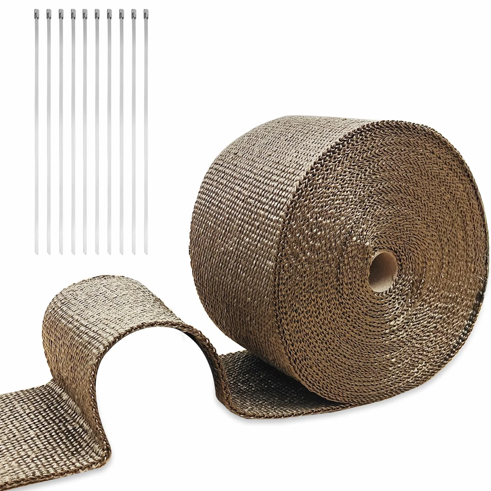 10m×5cm Fascia Termica per Scarico, Titanio-Basalto con Zona di Separazione Termica