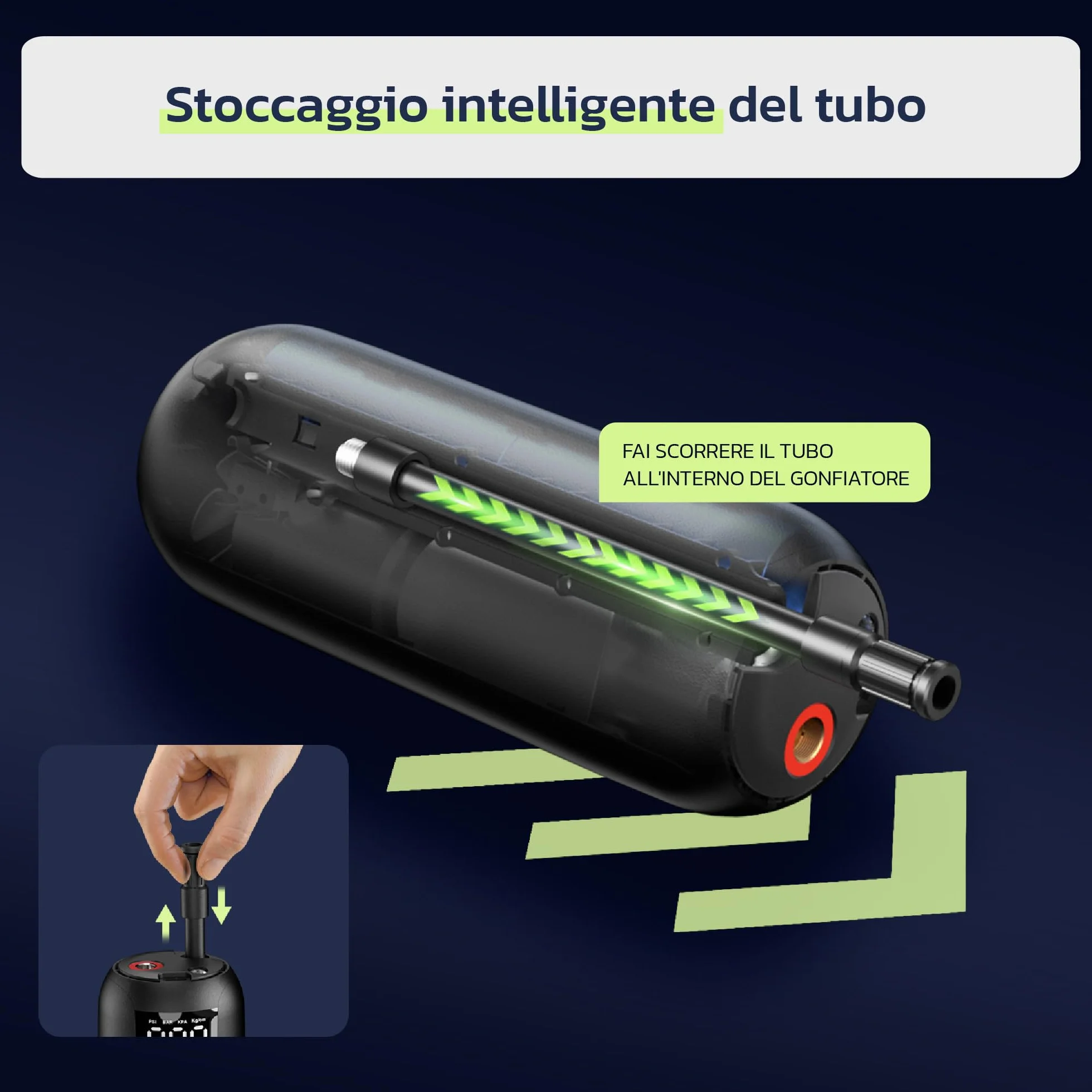 Woowind Compressore Aria Portatile 150PSI Pompa Elettrica per Bicicletta con Spegnimento Automatico Schermo LCD Luce LED