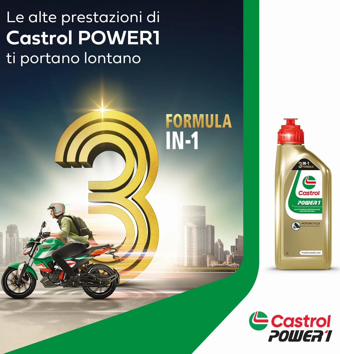 Castrol POWER1 4T 10W-40 Olio Motore, 4L