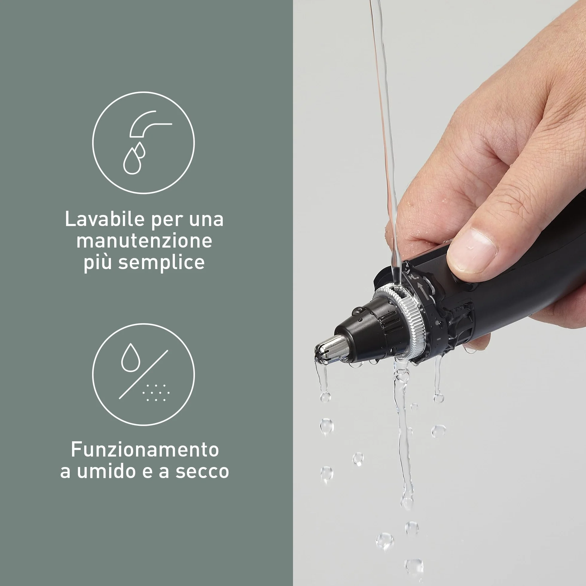 Panasonic ER-GN300-K503 Tagliapeli Uomo Rasoio Elettrico Impermeabile Batteria Nero