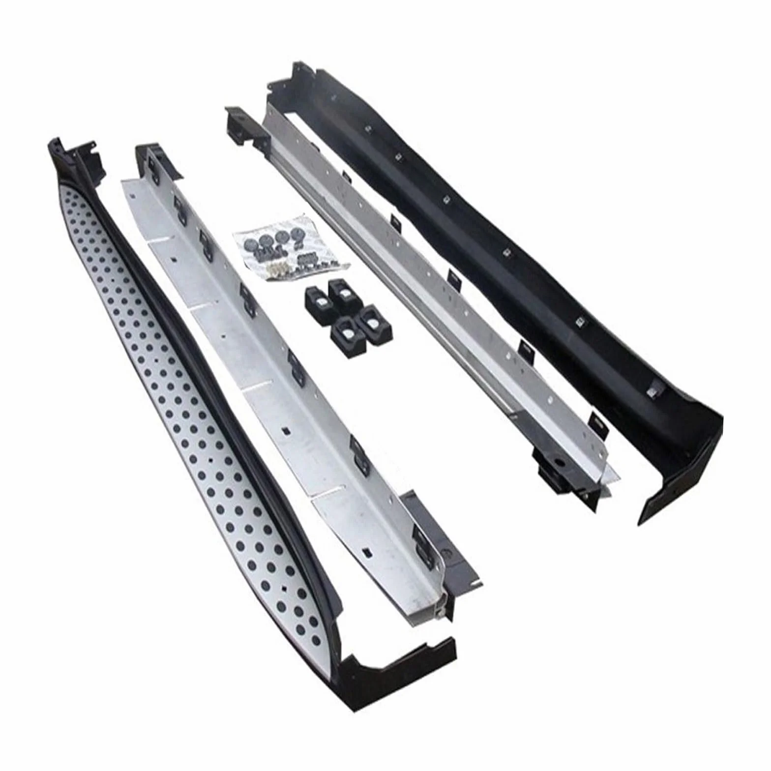 J&J AUTOMOTIVE Pedane Laterali per Mercedes M-Class W164 2005-2011, Sottoporta Minigonne in Alluminio e Plastica ABS, Set Completo con Materiale di Montaggio Incluso