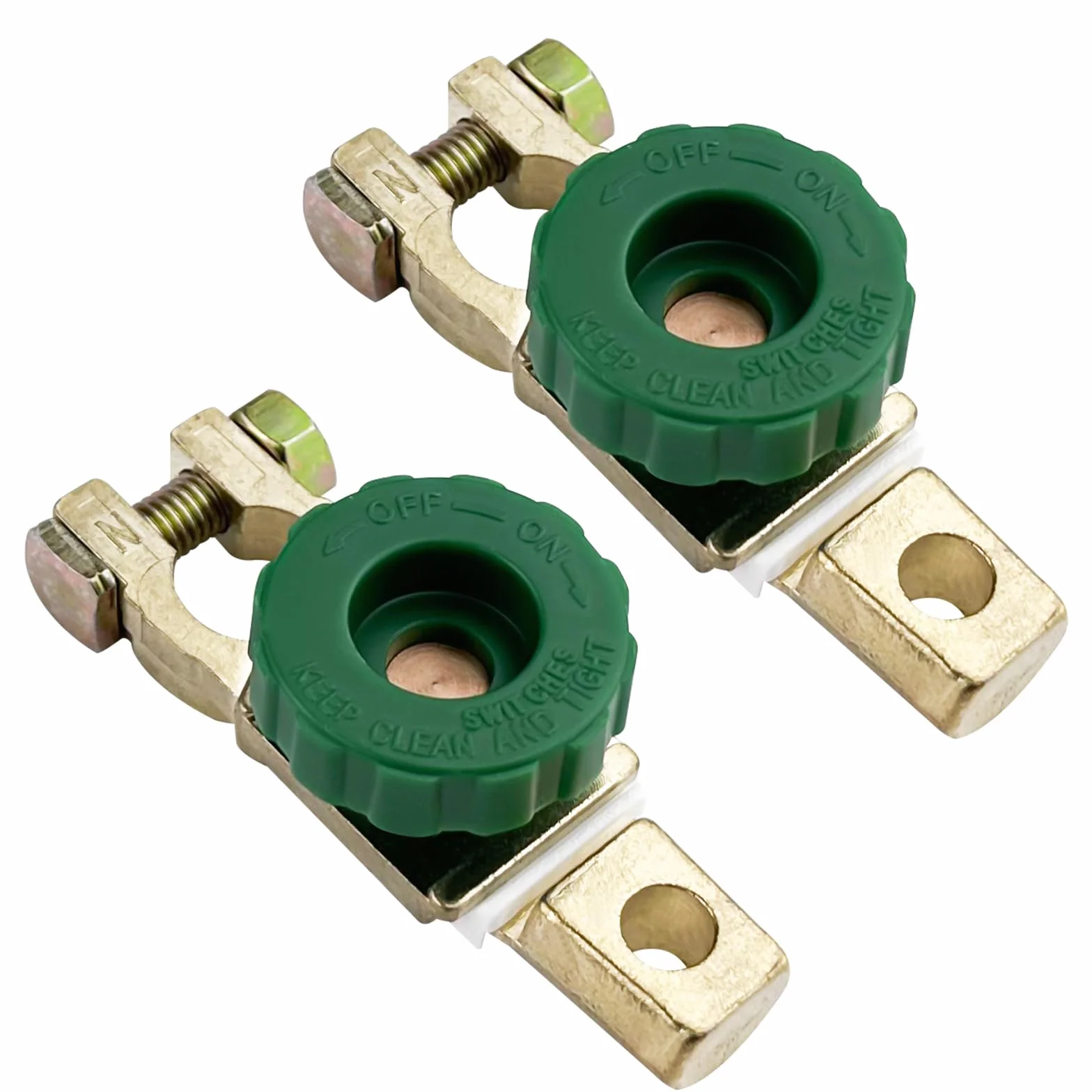 Gvolatee Interruttore di spegnimento batteria auto 2 pezzi, interruttore corrente principale manopola verde