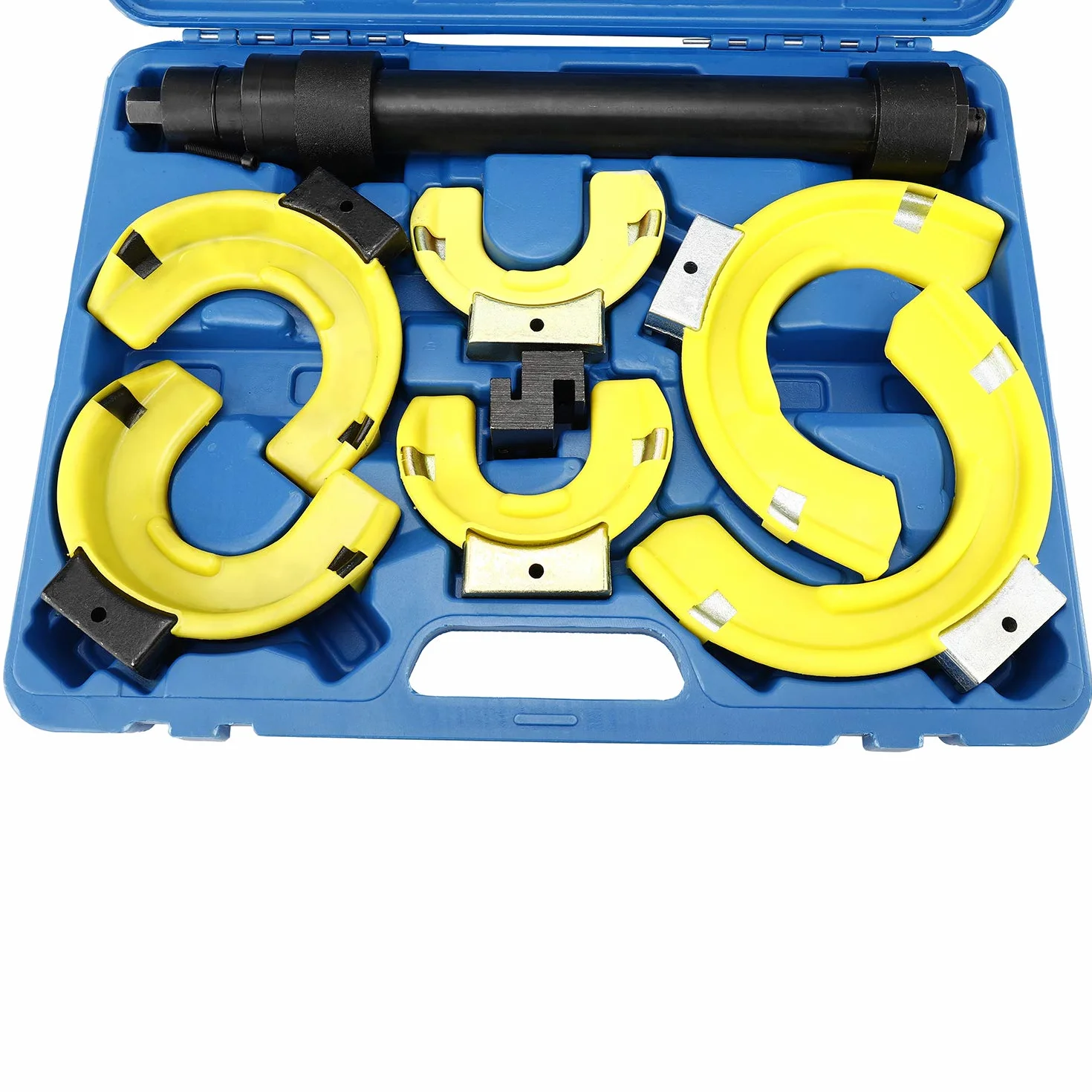 FreeTec Set di 7 Tenditori per Ammortizzatore McPherson Kit di Attrezzi per Estrattore Compressore a Molla Elicoidale a Forcella