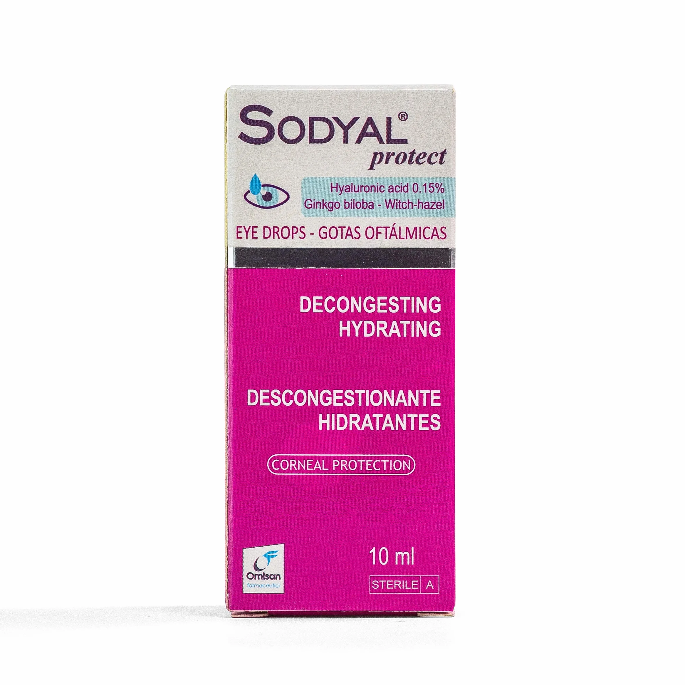 Sodyal Protect Decongestionante e Lubrificante Gocce Oculari Acido Ialuronico Ginkgo Biloba Hamamelis 10 ml