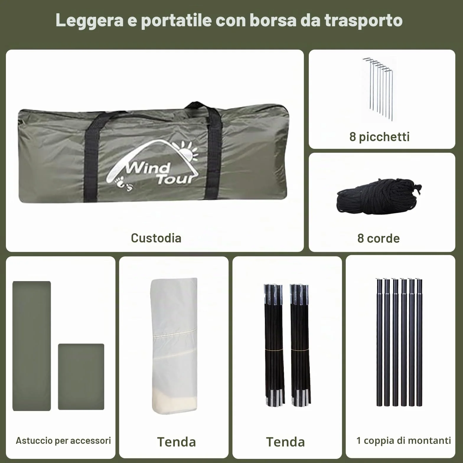 Tenda da Sole per Auto SUV Furgoni Campeggio Anti UV Impermeabile 2.4x1.9x2m