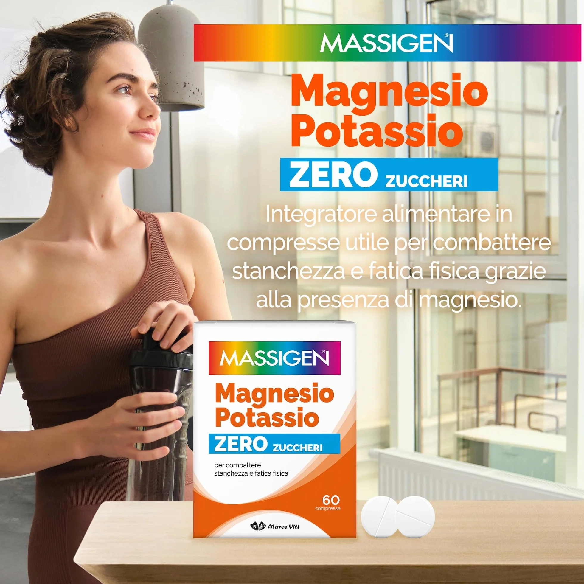 Massigen Magnesio e Potassio 60 Capsule Integratore Equilibrio Elettrolitico