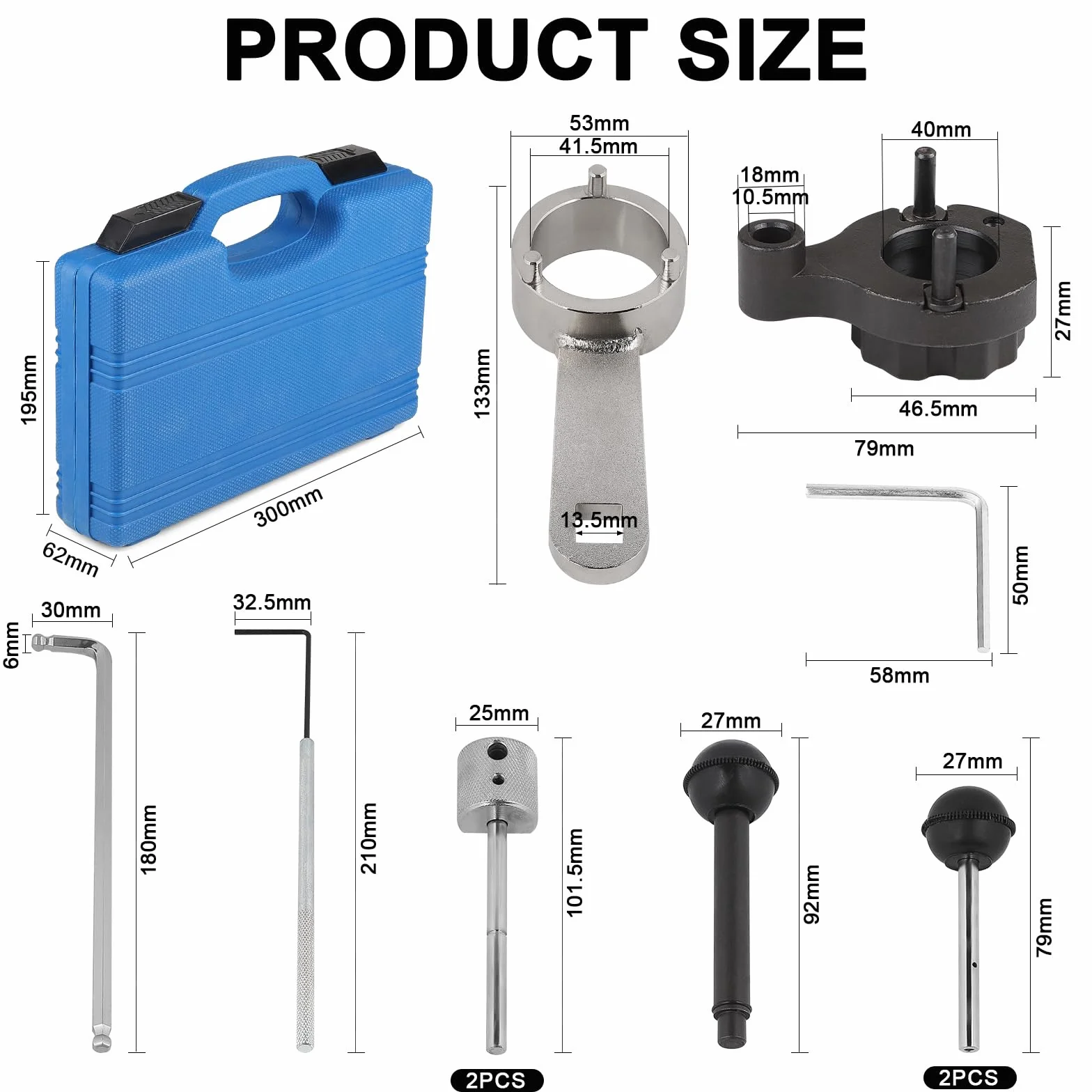 Set di 10 Pezzi Kit Messa in Fase Compatibile con VW SEAT Skoda 1.6 2.0 TDI CR, Attrezzo di Regolazione del Motore con Scatola Portaoggetti
