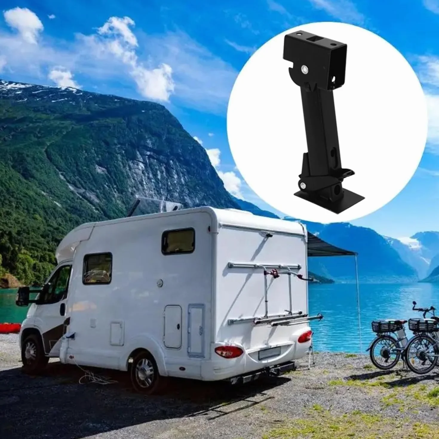 2 Pezzi Piedini Stazionamento Camper,Cric Di Parcheggio,Martinetto Stabilizzatore Per Camper,Supporto Parcheggio Martinetto Regolabile Da 650 Libbre,Adatto Per Camper,Roulotte,Ecc.(Nero)
