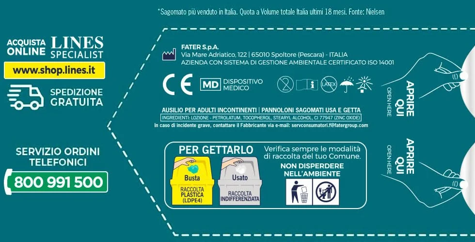 Pannoloni Sagomati Assorbenti Incontinenza Donna Uomo 100% Traspirante Zero Odore 4 Confezioni da 12 Unità